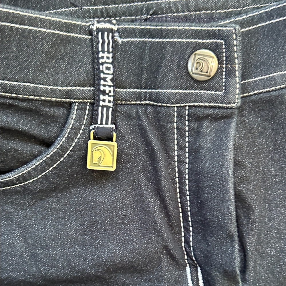 Romfh Black Straight Horse Riding Jeans with Contrast Stitching !! Size 30 - Picture 4 of 11